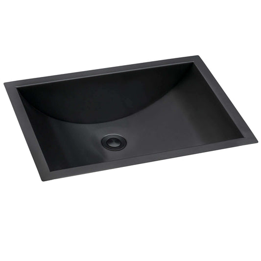 Ruvati 20" x 14" Ariaso Nano-PVD Arc Bowl Bathroom Sink Undermount - RVH6110 in Gunmetal Black finish