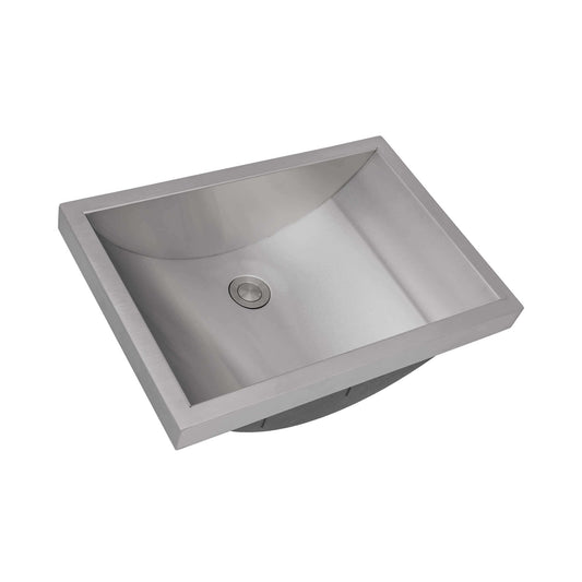 Ruvati 20" x 14" Ariaso Nano-PVD Semi-Recessed Bathroom Sink - RVH6211 in Brushed Stainless Steel finish.