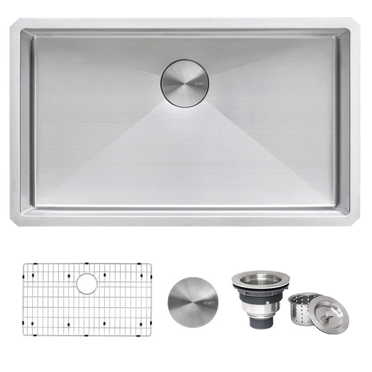 Ruvati 32" Gravena Single Bowl Undermount Kitchen Sink - RVH7400