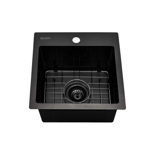 Ruvati 15" Terraza Nano-PVD Bar Prep Sink Drop-In - RVH8115