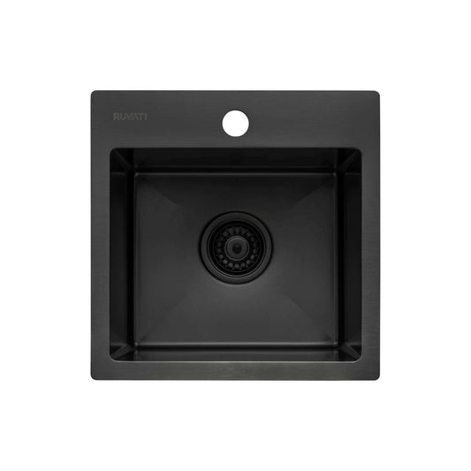 Ruvati 15" Terraza Nano-PVD Bar Prep Sink Drop-In - RVH8115 in Gunmetal Black finish