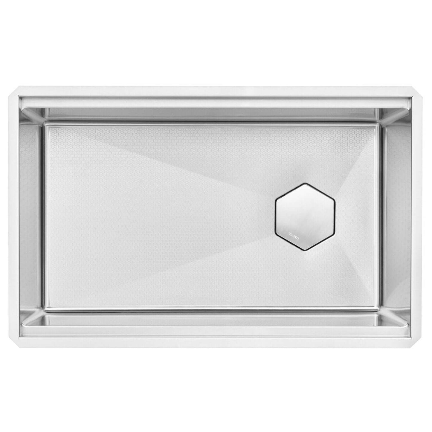 Ruvati 30" Roma Hex Workstation Kitchen Sink - RVH8830 with HexBottom technology for scratch protection.