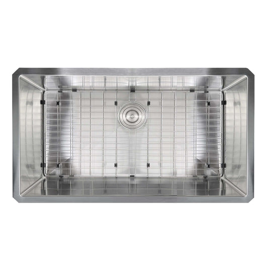 Nantucket 32" Pro Series Large Rectangle Single Bowl Undermount Small Radius Stainless Steel Kitchen Sink SR3219-16 top view