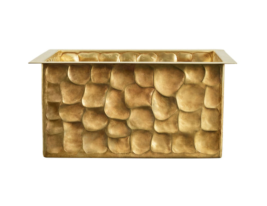 Thompson Rivera Tortuga 17" Satin Brass Turtle Texture Bar/Prep Sink - KPU-1715SB-TURTLE - view 2