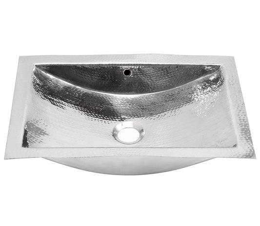 Nantucket hammered stainless trough sink with overflow TRS-OF, view 2