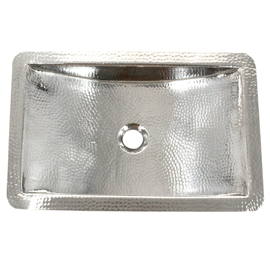 Nantucket hammered stainless steel trough bathroom sink TRS, view 2
