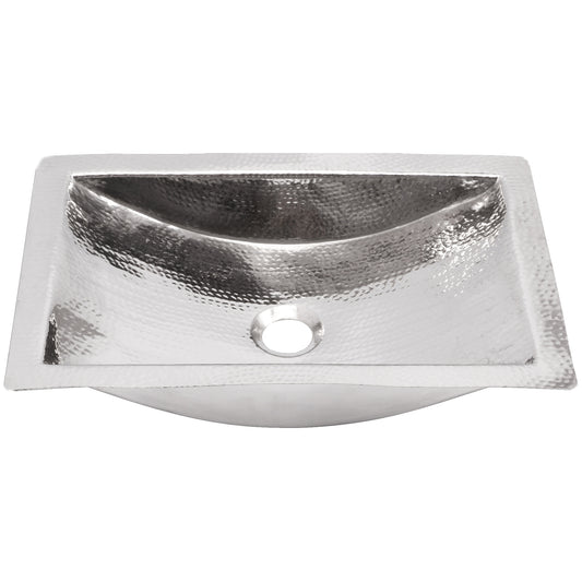 Nantucket 19.8-inch hand hammered stainless steel trough bathroom sink TRS