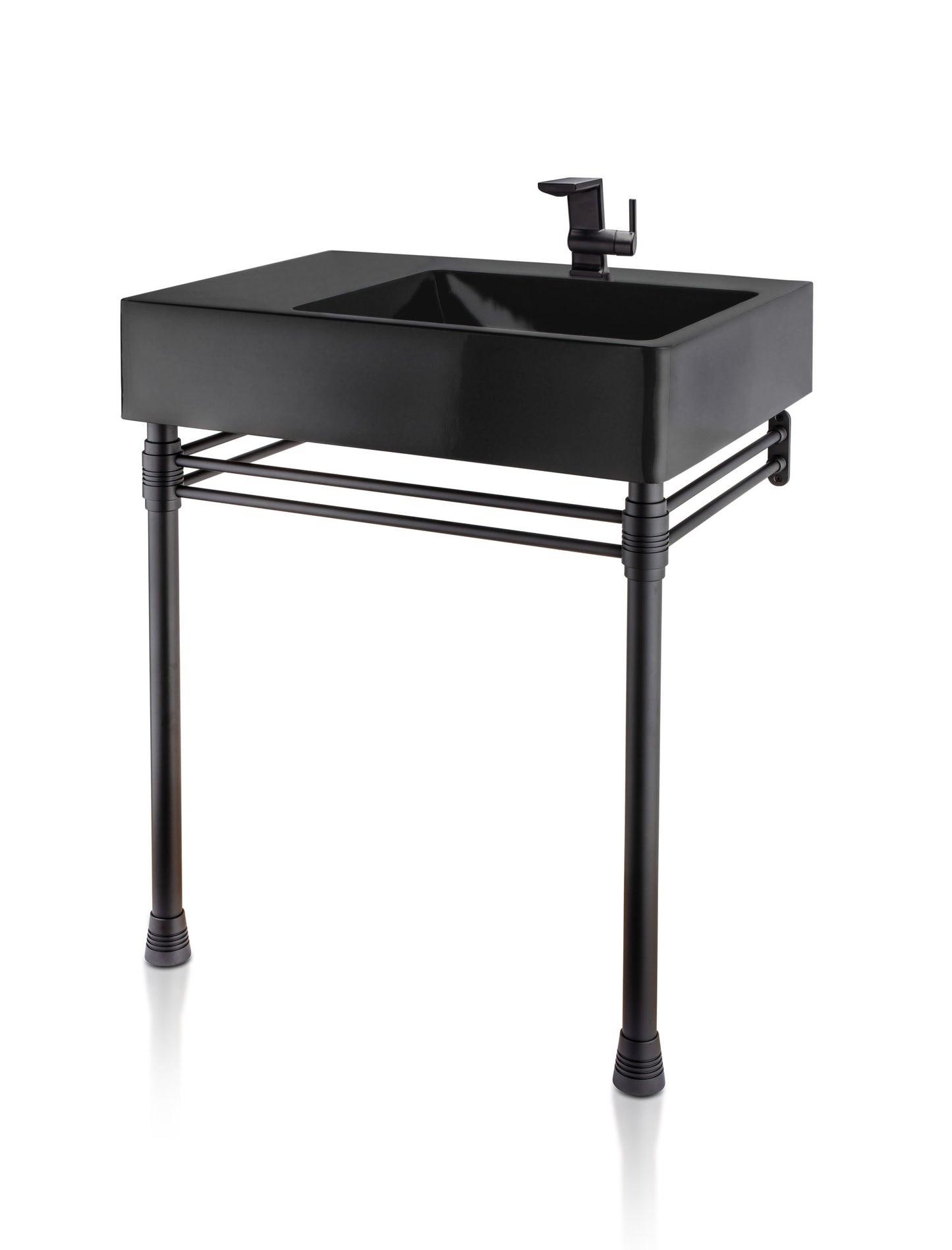 Thompson Escondido vanity PV-3420MB, matte black copper basin with brass legs