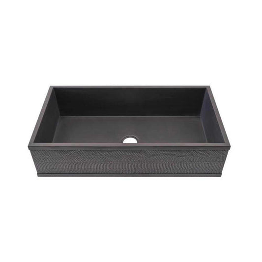 Thompson Kahlo 42" Matte Black Culebra Kitchen Sink - KSA-4222MB-SNAKE showcasing its sleek design and texture.