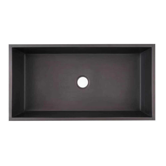 Thompson Kahlo 42" Matte Black Culebra Kitchen Sink - KSA-4222MB-SNAKE - Elegant and modern design.