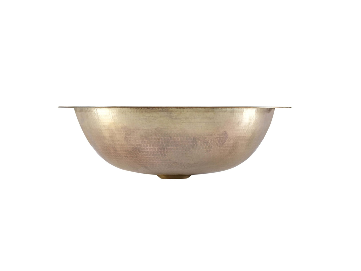Thompson Tacambaro 15.5" Antique Satin Gold Round Bathroom Sink - ASGRWR side view showing hand-hammered finish