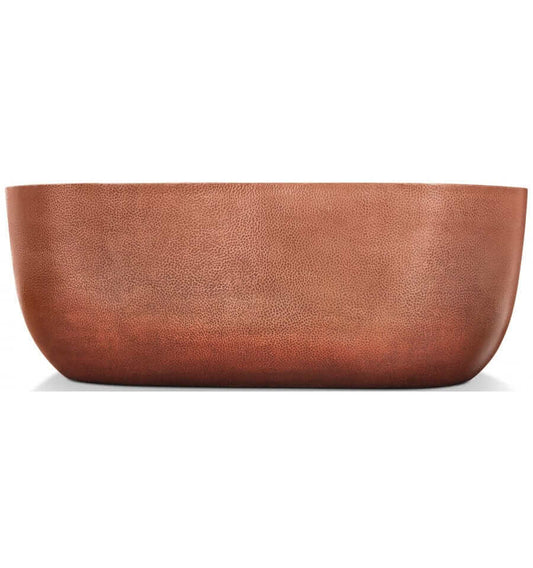 Thompson Cuitzeo Handcrafted Double Wall Antique Copper 14 Gauge sleek bathtub for luxury bathroom décor.