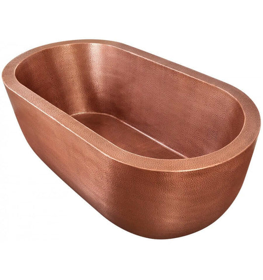 Thompson Cuitzeo Handcrafted Double Wall Antique Copper 14 Gauge bathtub showcasing luxury and elegant design.