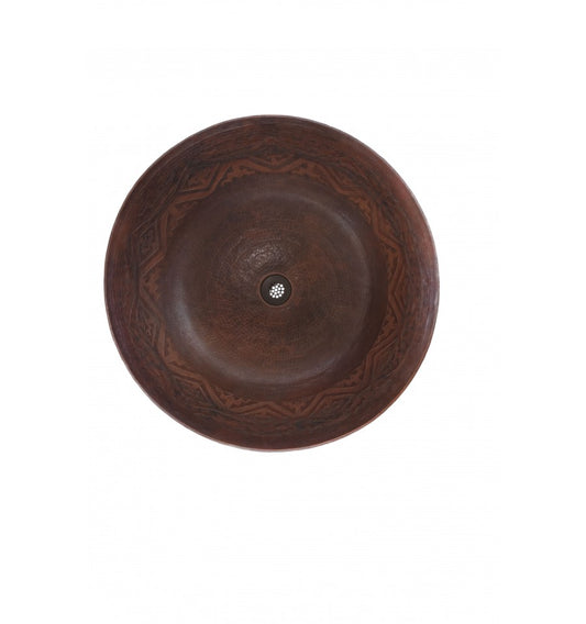 Thompson Ameca aged copper pedestal sink CSW/P, alternate view