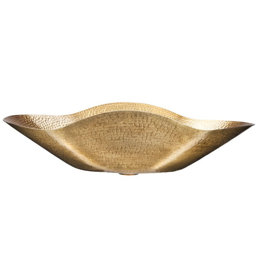 Thompson Cordoba 21" Hammered Antique Satin Gold Wavy Oval Bathroom Sink - KBC-ASG - view 2