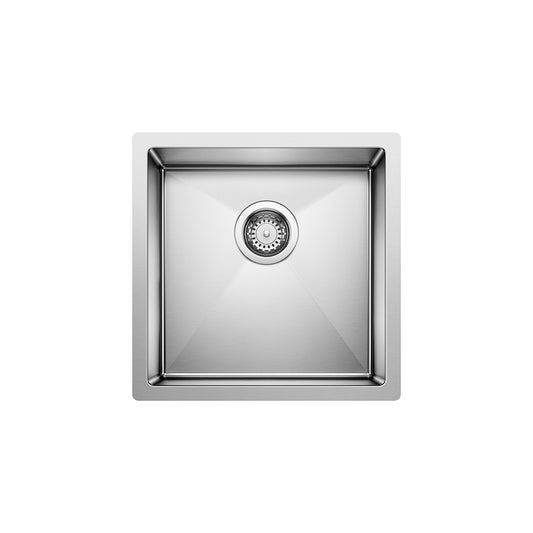 BLANCO Precision R10 17" Undermount Stainless Steel Bar Sink showing a sleek design and precision corners.