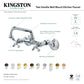 KINGSTON Brass Two Handle Wall Mount Kitchen Faucet - Matte Black