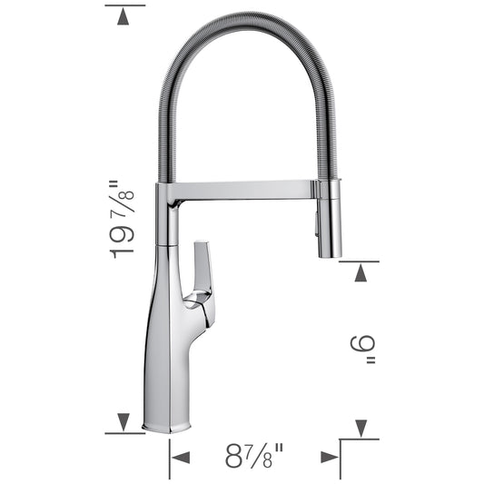 BLANCO Rivana Semi-Pro Pull-Down Dual-Spray Kitchen Faucet