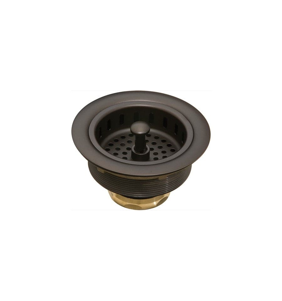 Thompson Traders 3.5" Oil-Rubbed Bronze Basket Strainer - TDB35-OB for kitchen sink installation.