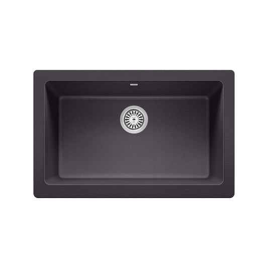 BLANCO VINTERA 30" SILGRANIT Single Bowl Farmhouse Sink featuring a sleek modern design and deep bowl.