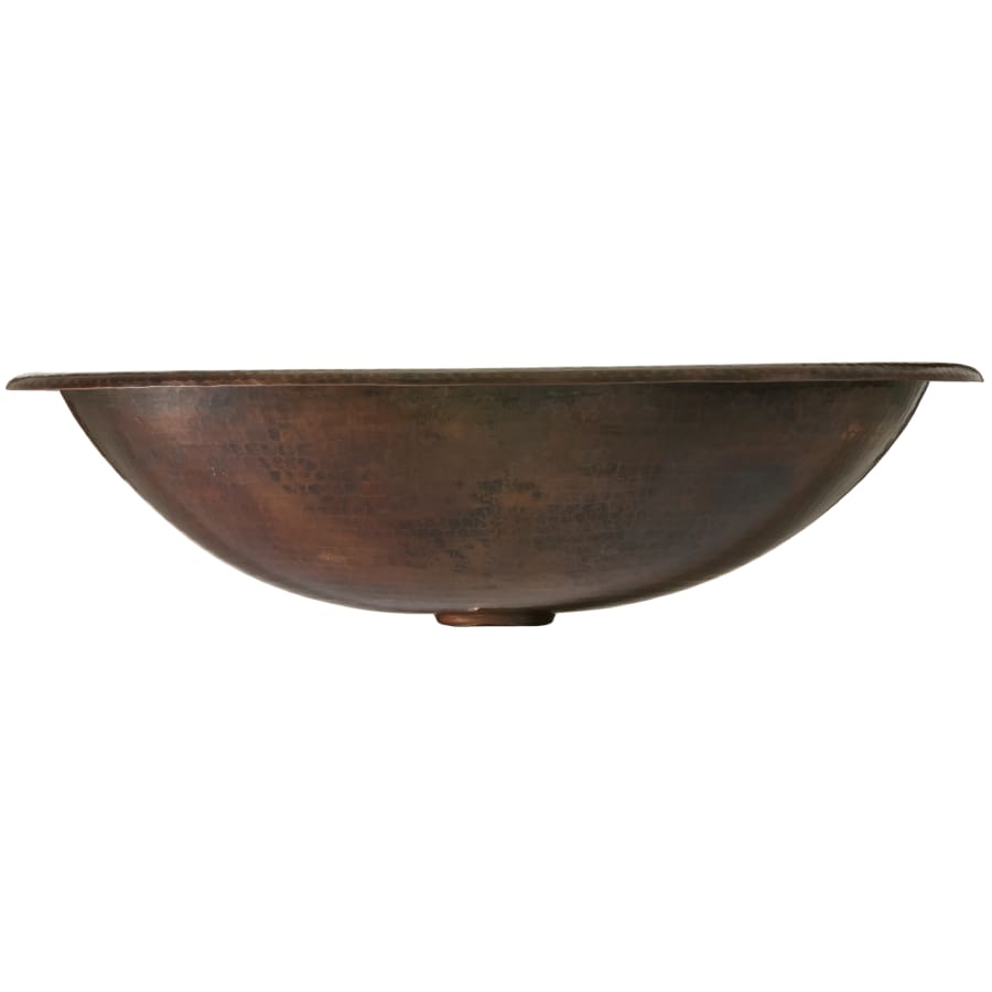 Thompson Huacana 19" Handcrafted Aged Copper Oval Bathroom Sink - 2OBC side view showcasing the bold design.