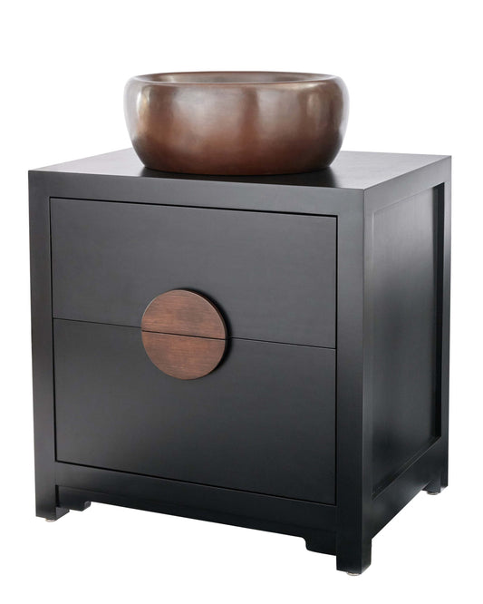 Thompson Permanente vanity VANITY-PERM, three-quarter view showing its soft curved form