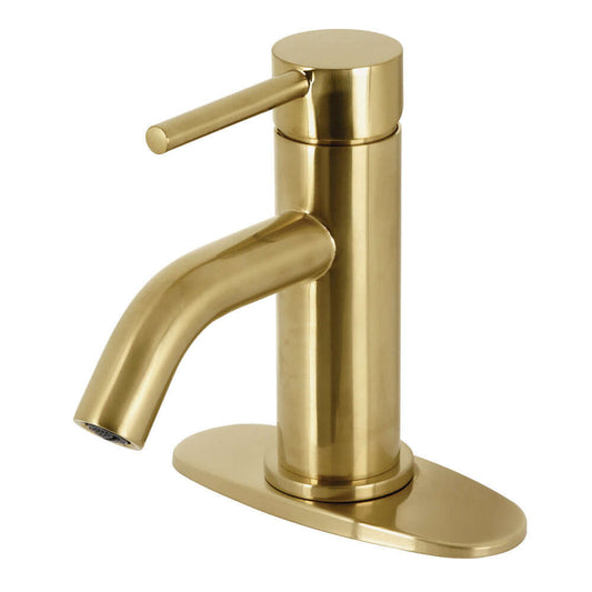Kingston Brass LSF8223DL Concord Single-Handle Bathroom Faucet right side view with brushed brass finish