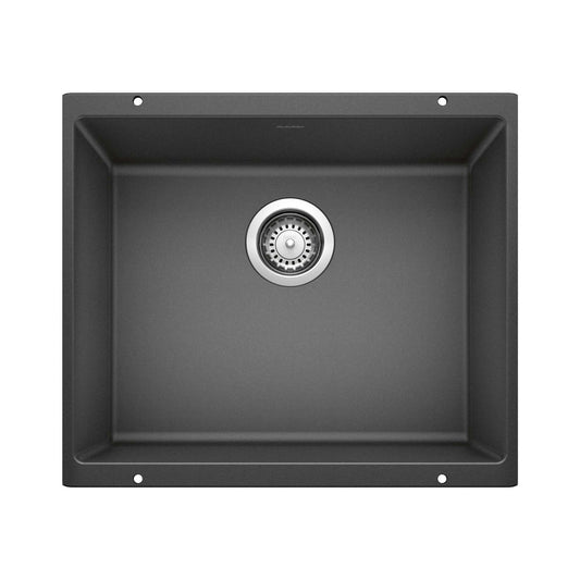 BLANCO Precis SILGRANIT 21" Single Bowl Undermount Kitchen Sink in Anthracite, perfect for small kitchens.
