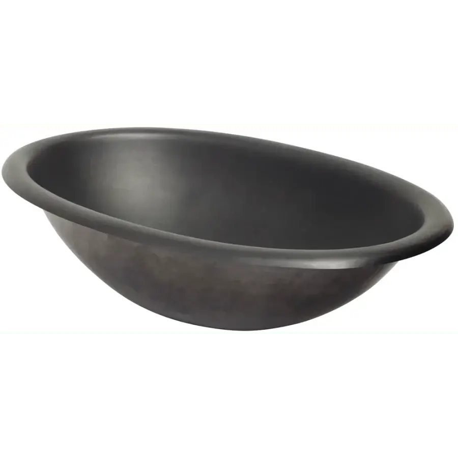 Thompson Huacana 19" Matte Black Copper Oval Bathroom Sink - 20MB in a sleek oval design.