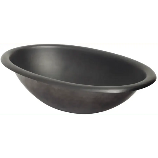 Thompson Huacana 19" Matte Black Copper Oval Bathroom Sink - 20MB in a sleek oval design.