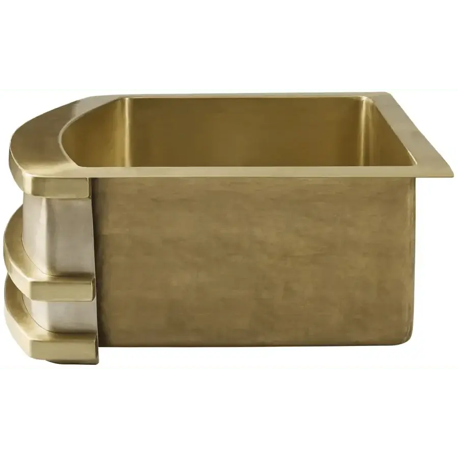 Thompson Quintana 35" Handcrafted Farmhouse Kitchen Sink - KCKS33 in elegant brass design.