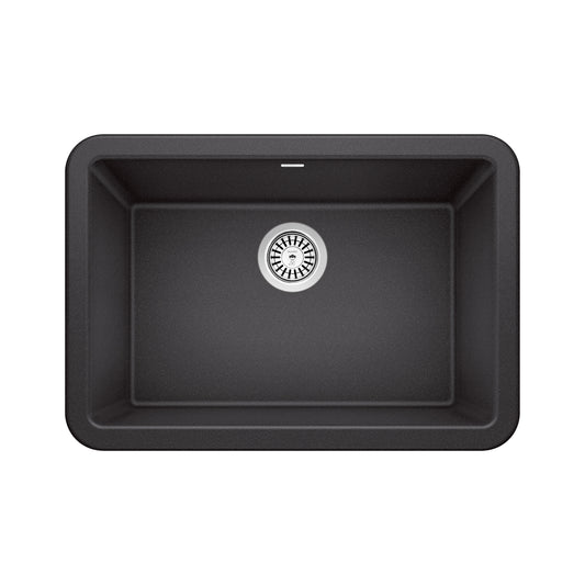 BLANCO Ikon SILGRANIT 27" Single Bowl Apron-Front Farmhouse Sink in a sleek black finish