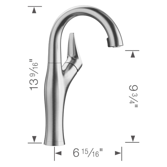 BLANCO Artona Pull-Down Dual-Spray Bar Faucet - PVD Steel