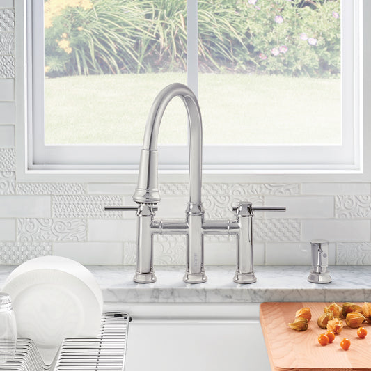 BLANCO Empressa Pull-Down Dual-Spray Bridge Faucet