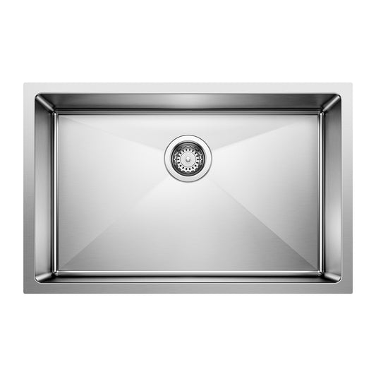 BLANCO Quatrus R15 28" Single Bowl Undermount Stainless Steel Kitchen Sink designed for versatile kitchen performance.
