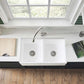 KINGSTON Brass Gourmetier 36" Solid Surface Double Bowl Kitchen Sink - Matte White