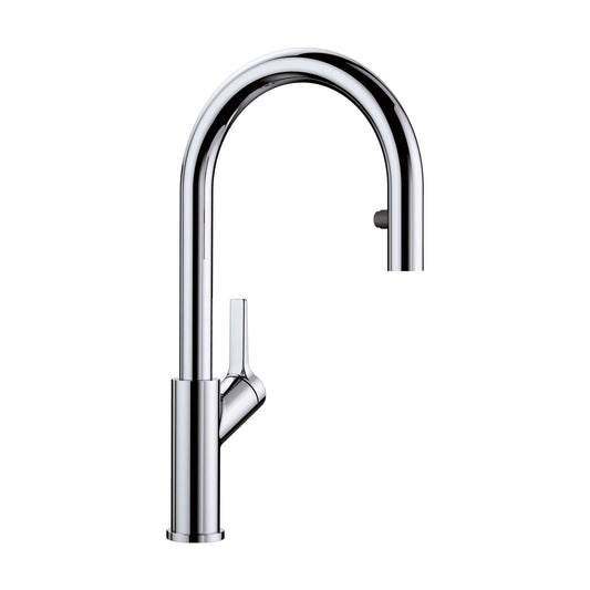 BLANCO Urbena Pull-Down Dual-Spray Kitchen Faucet in sleek chrome finish