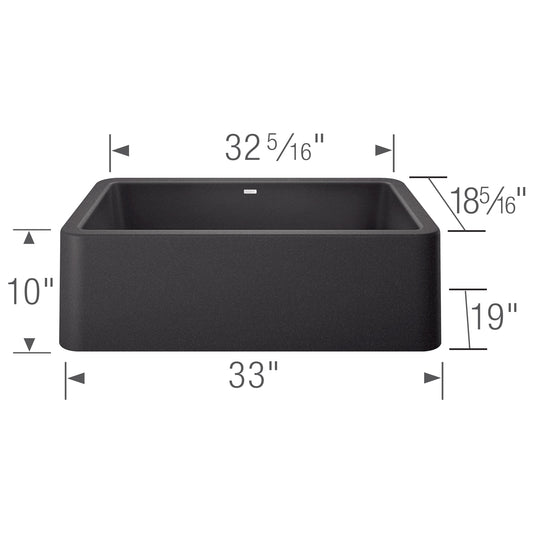 BLANCO Ikon SILGRANIT 33" Single Bowl Apron-Front Farmhouse Sink