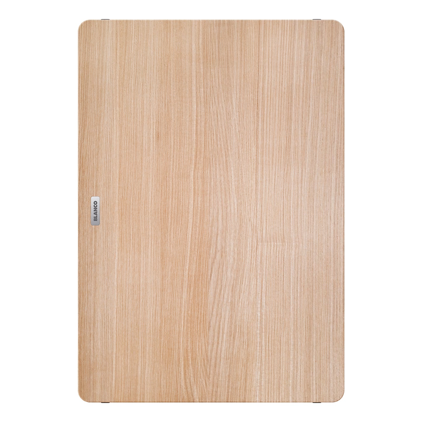 BLANCO Quatrus Ergon Ash Wood Cutting Board on a clean surface, showcasing its premium craftsmanship and natural wood finish.
