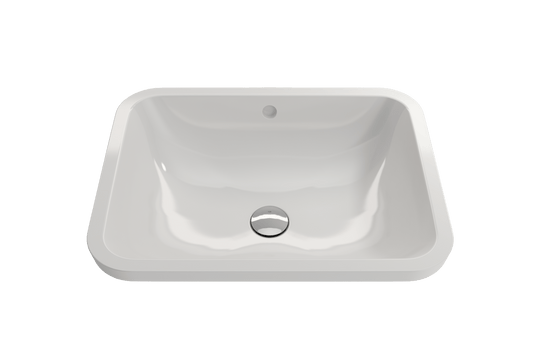 BOCCHI SCALA 21.75" Undermount Sink Fireclay With Overflow - seamless design with overflow drain.
