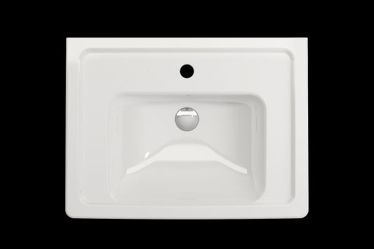 BOCCHI TAORMINA 26.25" Wall-Mounted Sink Basin Fireclay 1-Hole With Overflow