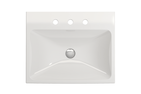 BOCCHI SCALA ARCH 23.75" Wall-Mounted Sink Fireclay 3-Hole white top view