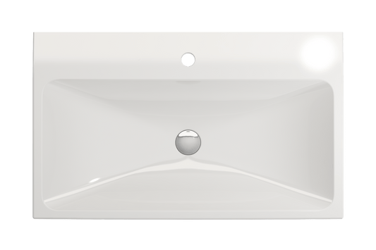 BOCCHI SCALA ARCH 32" Wall-Mounted Sink Fireclay 1-Hole top view showcasing its minimalist design.