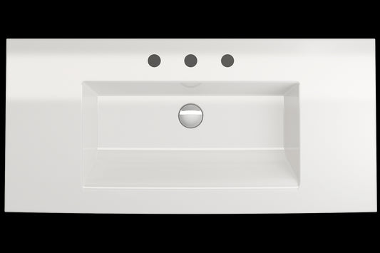 BOCCHI RAVENNA 40.5" Wall-Mounted Sink Fireclay 3-Hole With Overflow
