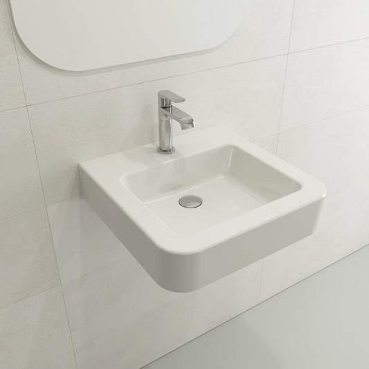 BOCCHI PARMA 19.75" Wall-Mounted Sink Fireclay in. 1-Hole With Overflow