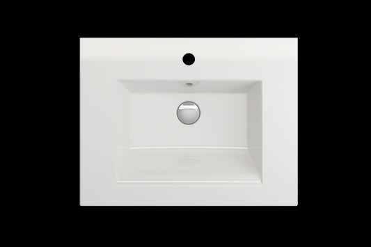 BOCCHI RAVENNA 24.5" Wall-Mounted Sink Fireclay 1-Hole With Overflow