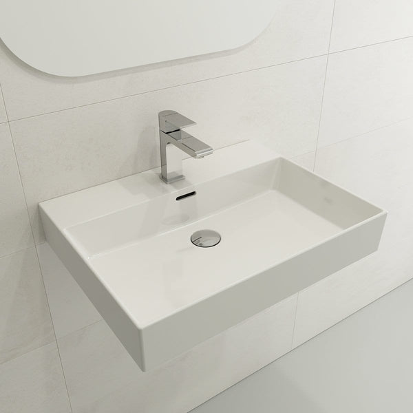 BOCCHI MILANO 24 Wall-Mounted Sink Fireclay 1-Hole With Overflow