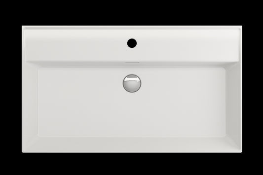 BOCCHI MILANO 32" Wall-Mounted Sink Fireclay 1-Hole With Overflow