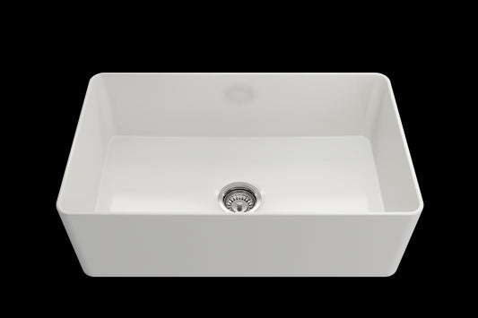 BOCCHI ADERCI FORTE 30" Ultra-Slim Farmhouse Fireclay Single Bowl Kitchen Sink