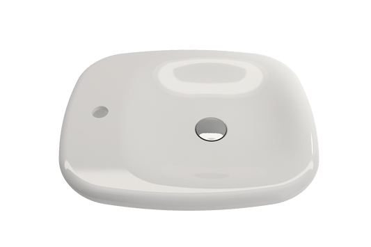 BOCCHI FENICE 21.75" Vessel Fireclay 1-Hole top view showcasing elegant design and integrated drain.